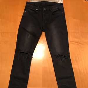 Ksubi black denim distressed jeans